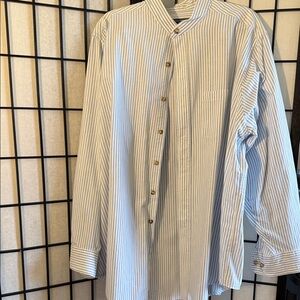 Men's Blue Striped Button-Down Shirt